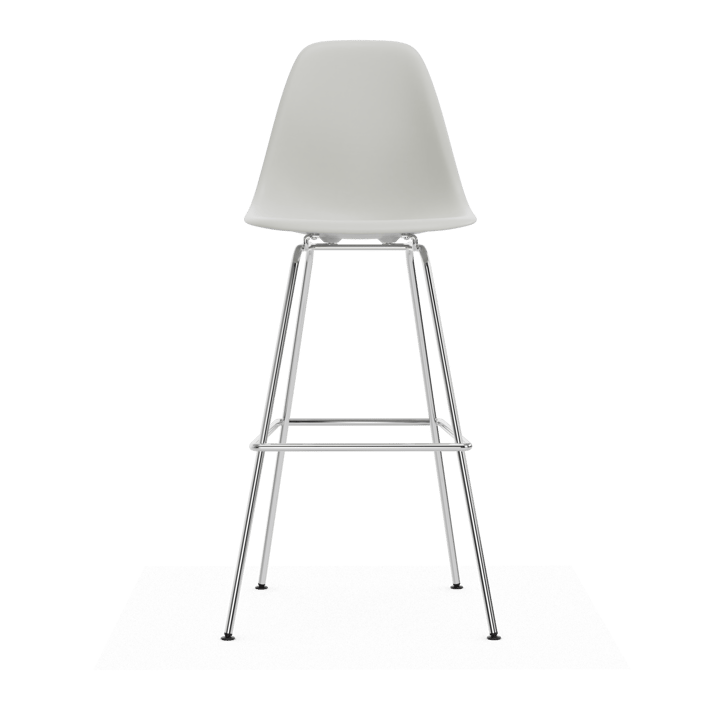 Eames Plastic Stool RE barpall, High White-chrome Vitra