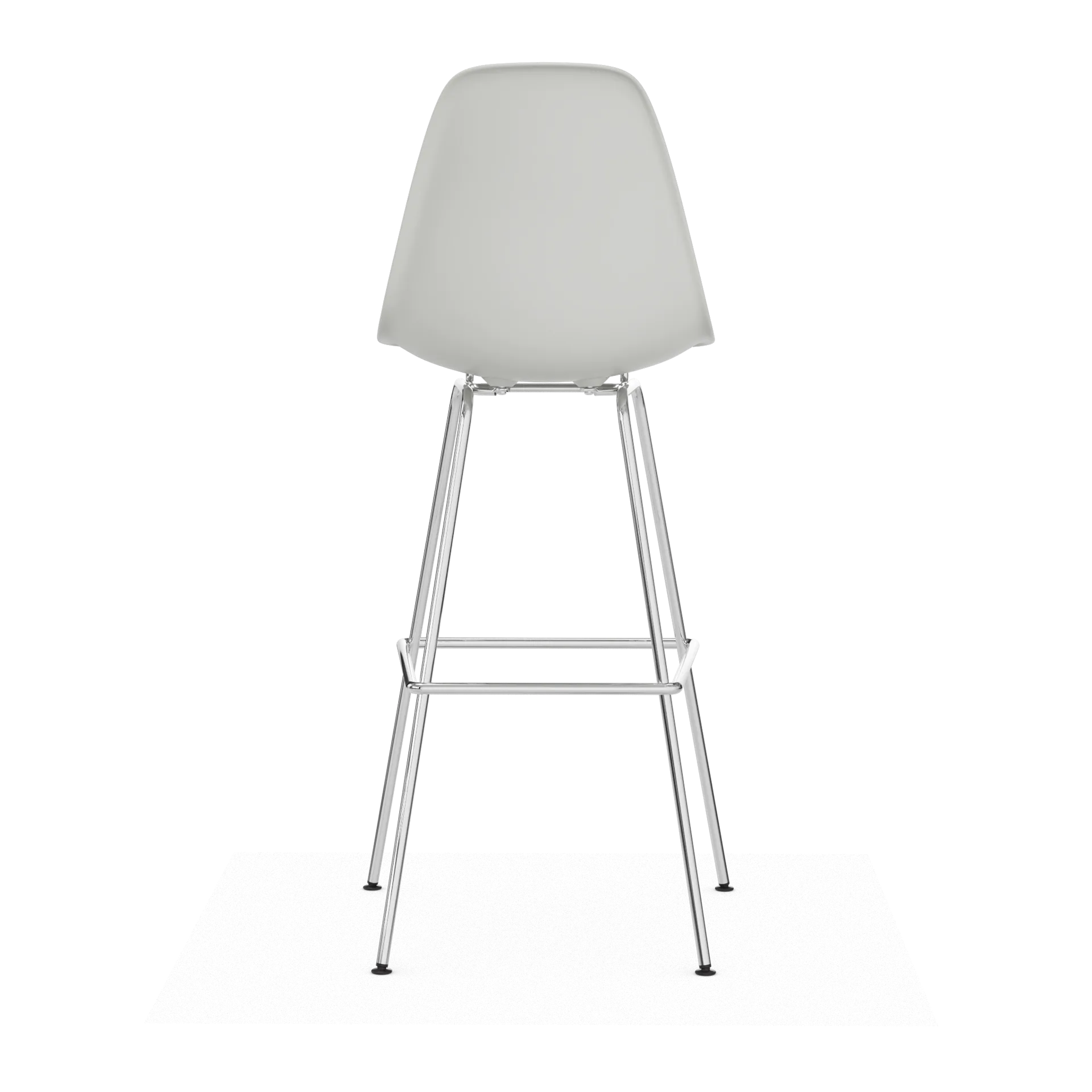 Eames Plastic Stool RE barpall, High White-chrome Vitra
