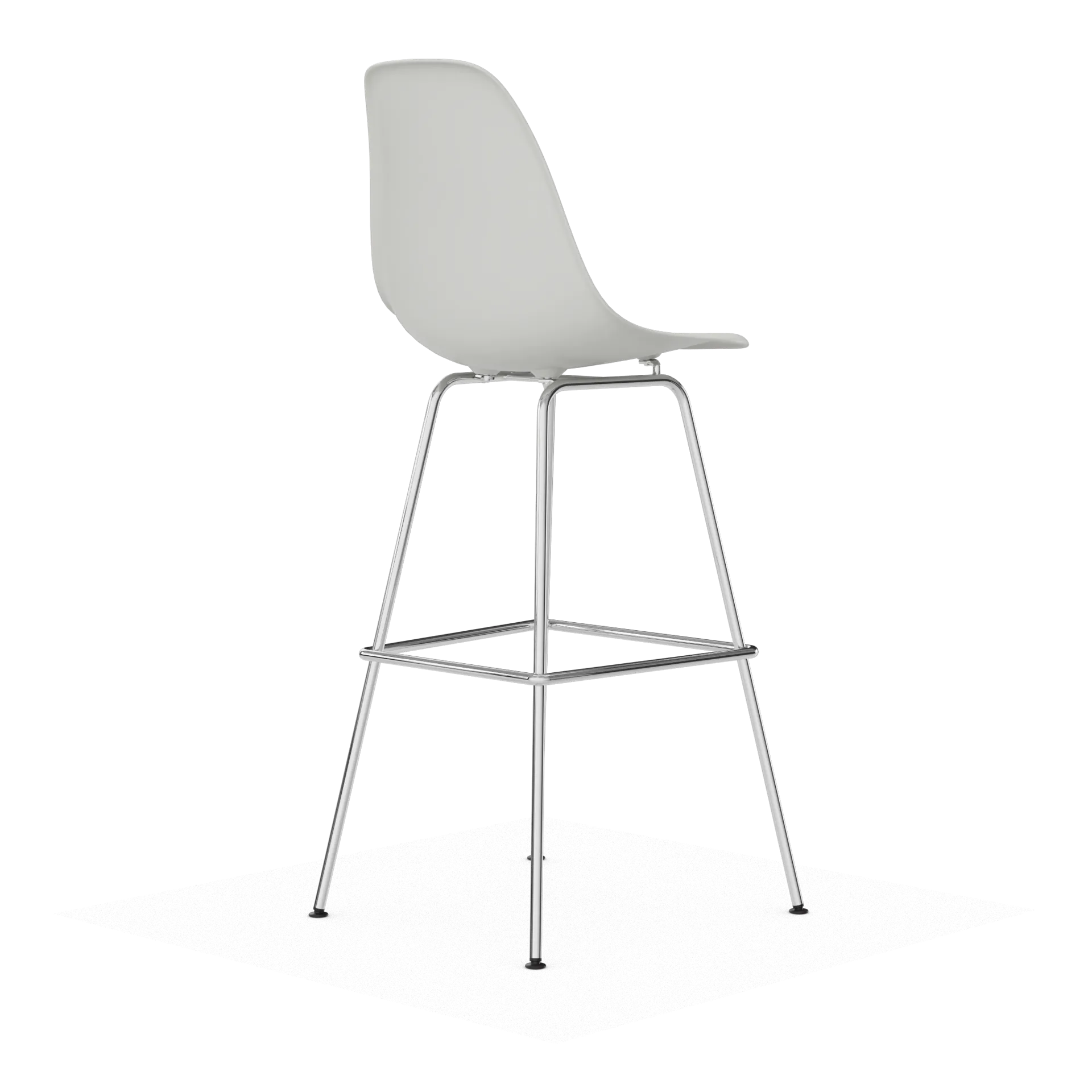 Eames Plastic Stool RE barpall, High White-chrome Vitra