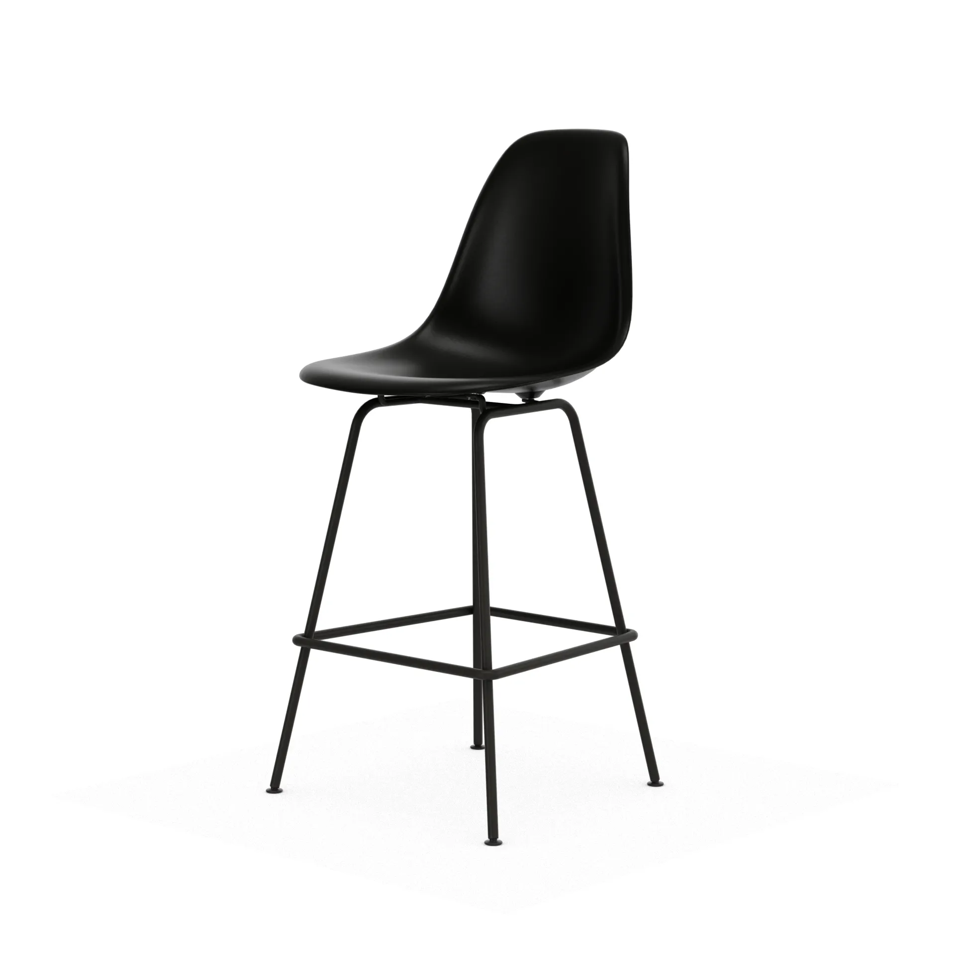 Eames Plastic Stool RE barpall, Medium Black-black Vitra