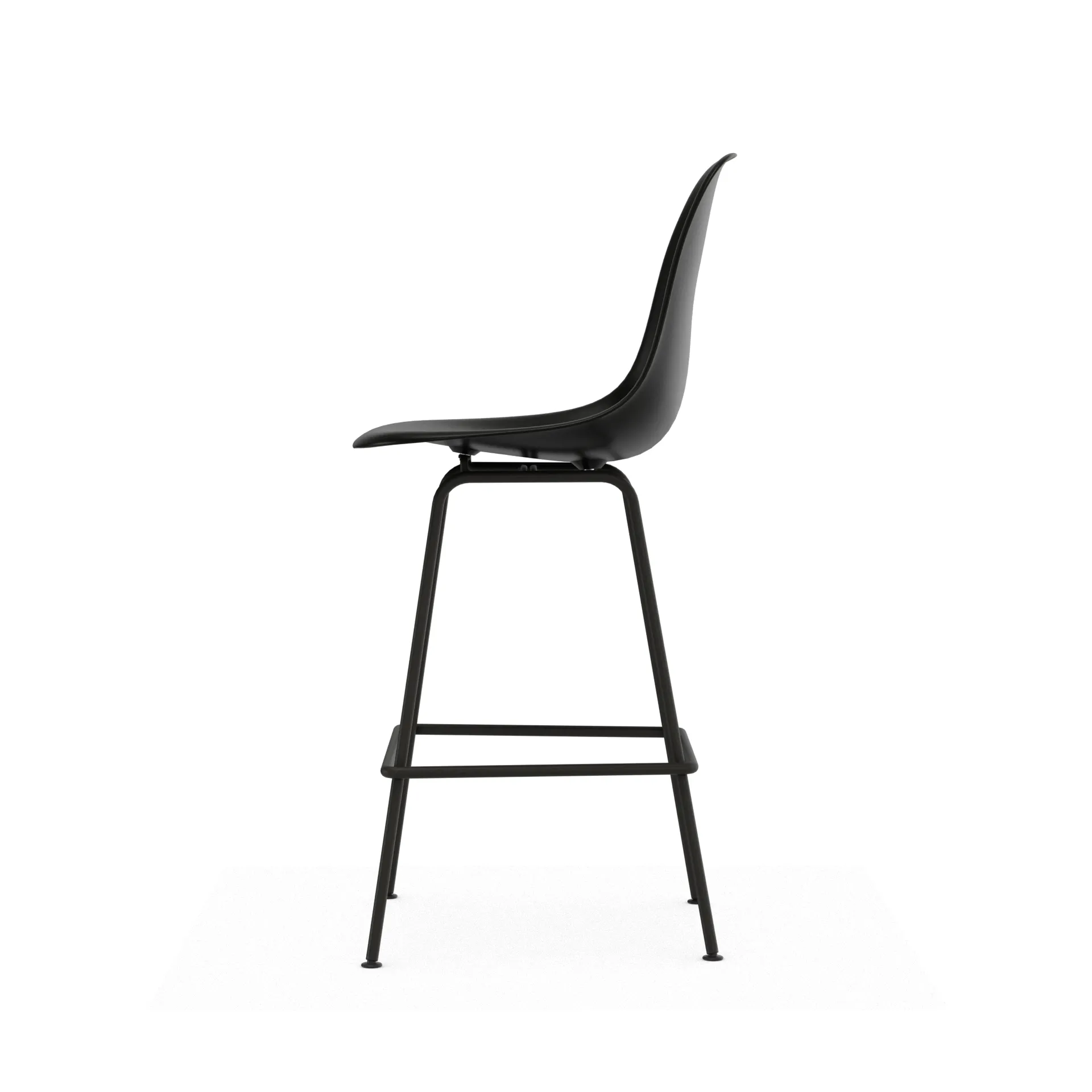 Eames Plastic Stool RE barpall, Medium Black-black Vitra