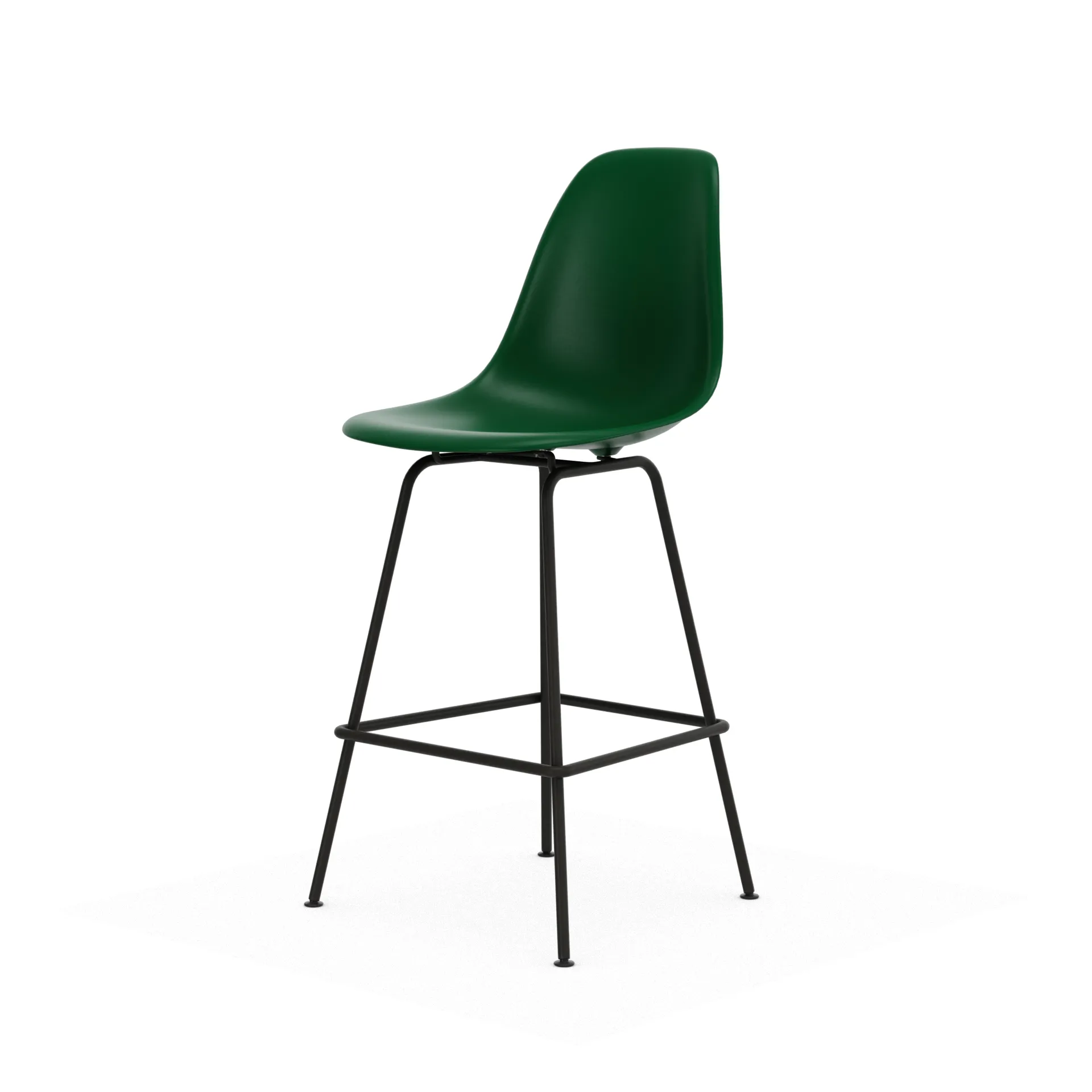 Eames Plastic Stool RE barpall, Medium Emerald green-black Vitra