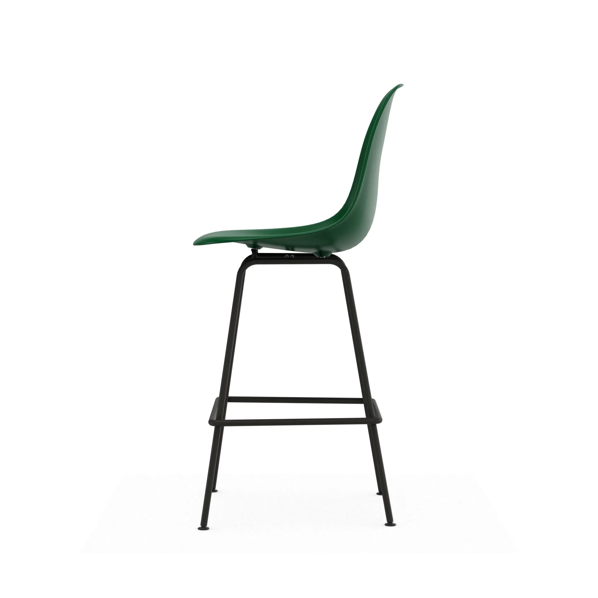 Eames Plastic Stool RE barpall, Medium Emerald green-black Vitra