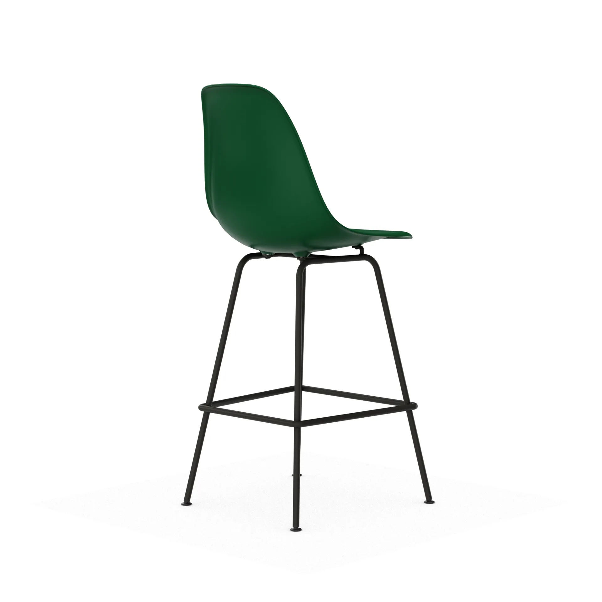 Eames Plastic Stool RE barpall, Medium Emerald green-black Vitra