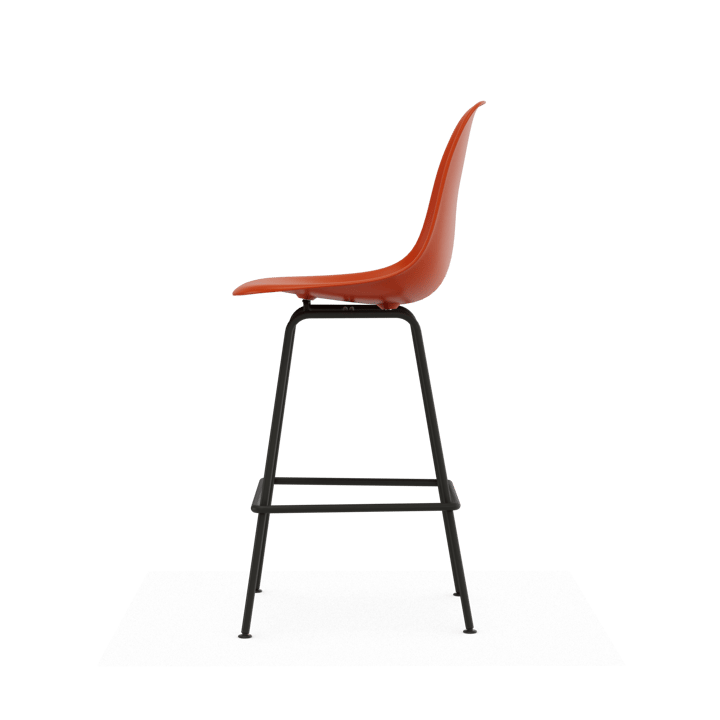 Eames Plastic Stool RE barpall, Medium Rust orange-black Vitra