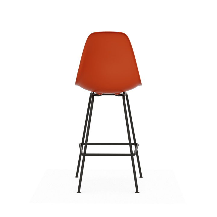 Eames Plastic Stool RE barpall, Medium Rust orange-black Vitra
