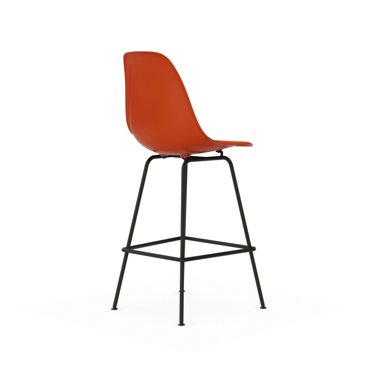 Eames Plastic Stool RE barpall, Medium Rust orange-black Vitra