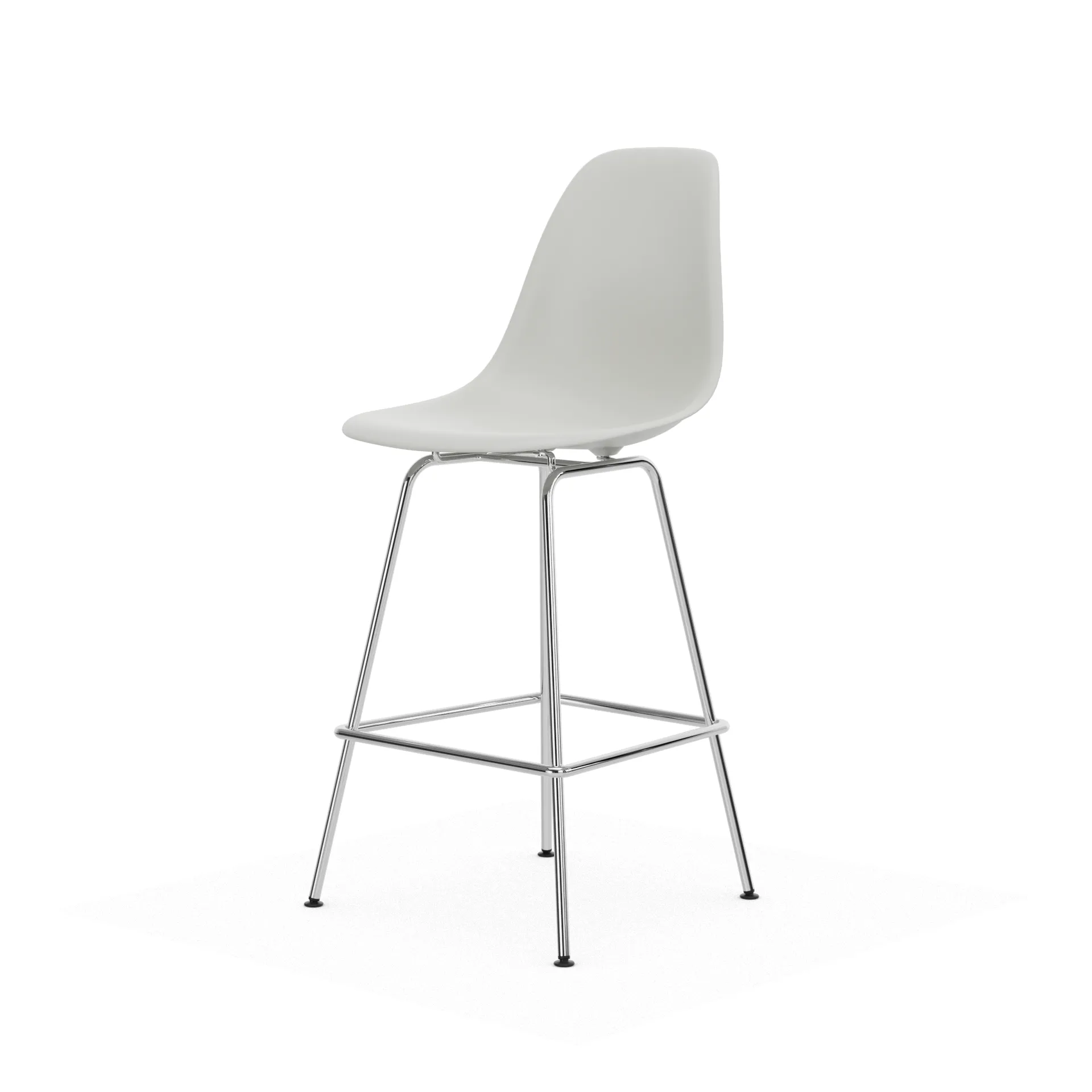 Eames Plastic Stool RE barpall, Medium White-chrome Vitra