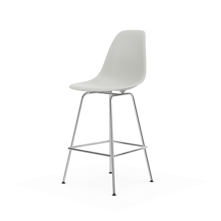 Eames Plastic Stool RE barpall - Medium White-chrome - Vitra