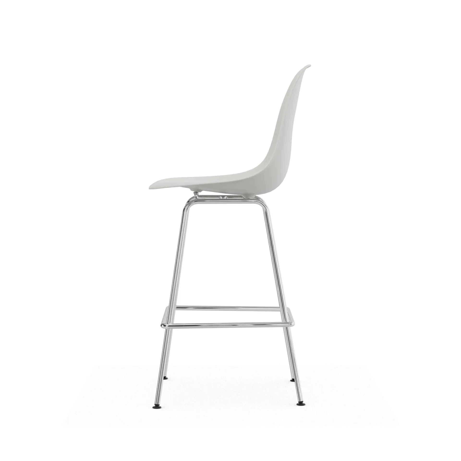 Eames Plastic Stool RE barpall, Medium White-chrome Vitra
