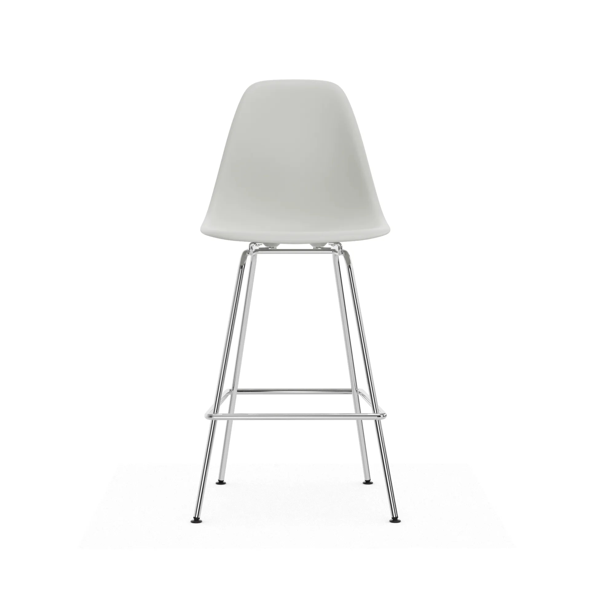 Eames Plastic Stool RE barpall, Medium White-chrome Vitra