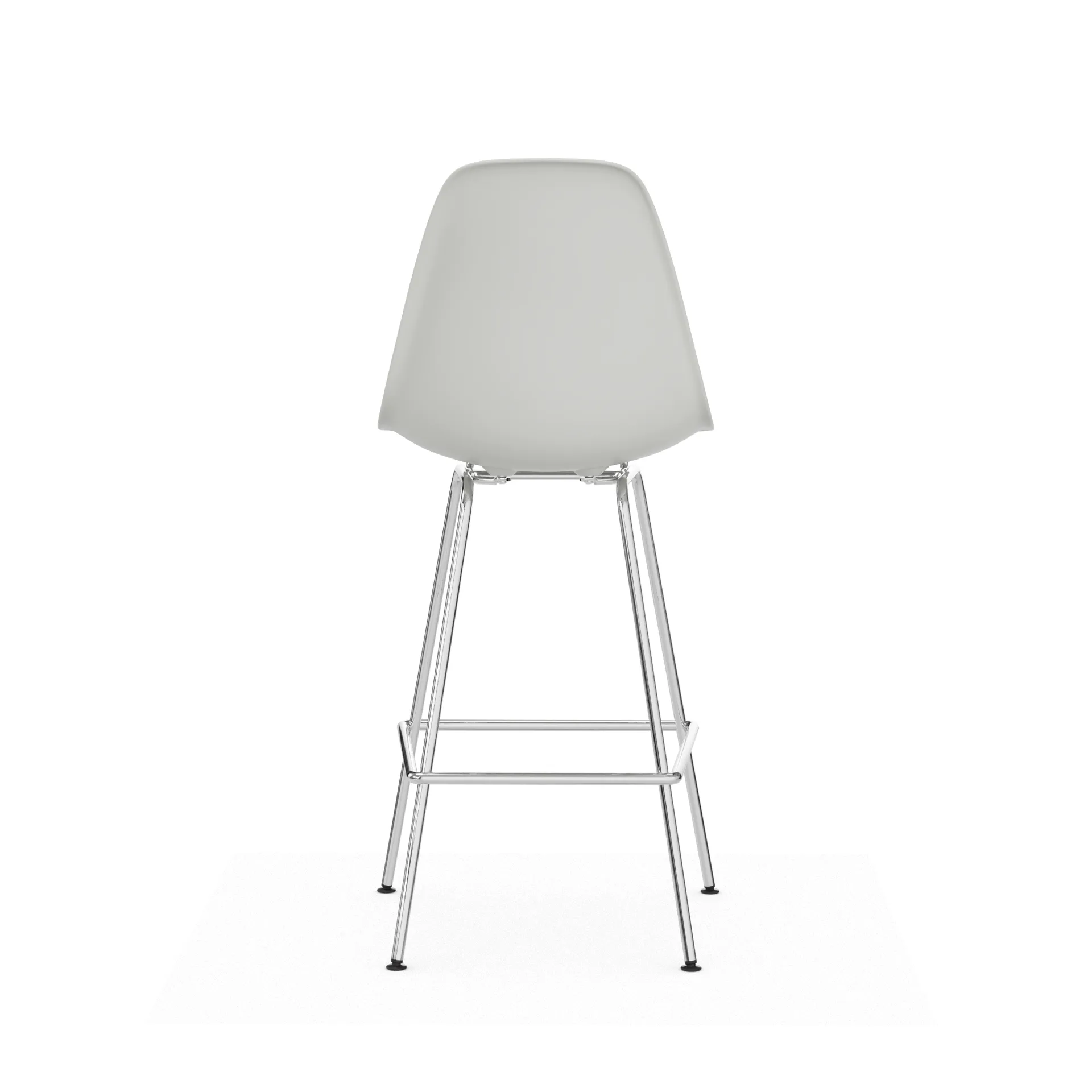 Eames Plastic Stool RE barpall, Medium White-chrome Vitra