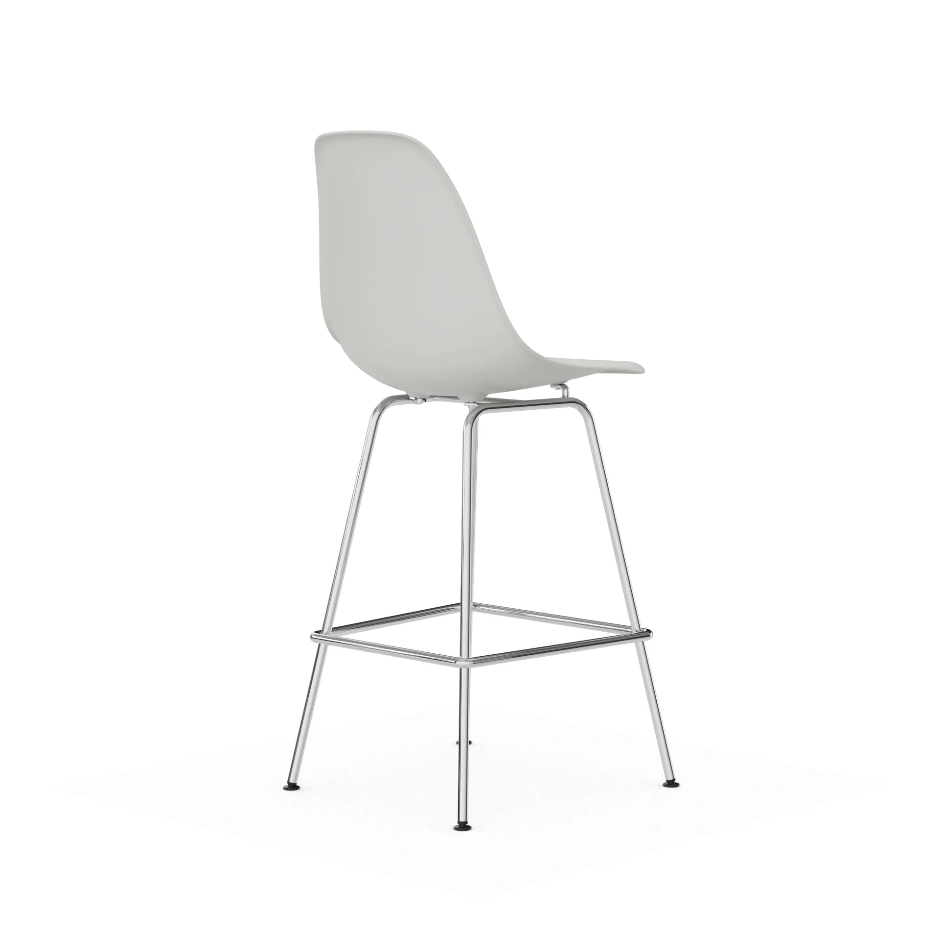 Eames Plastic Stool RE barpall, Medium White-chrome Vitra