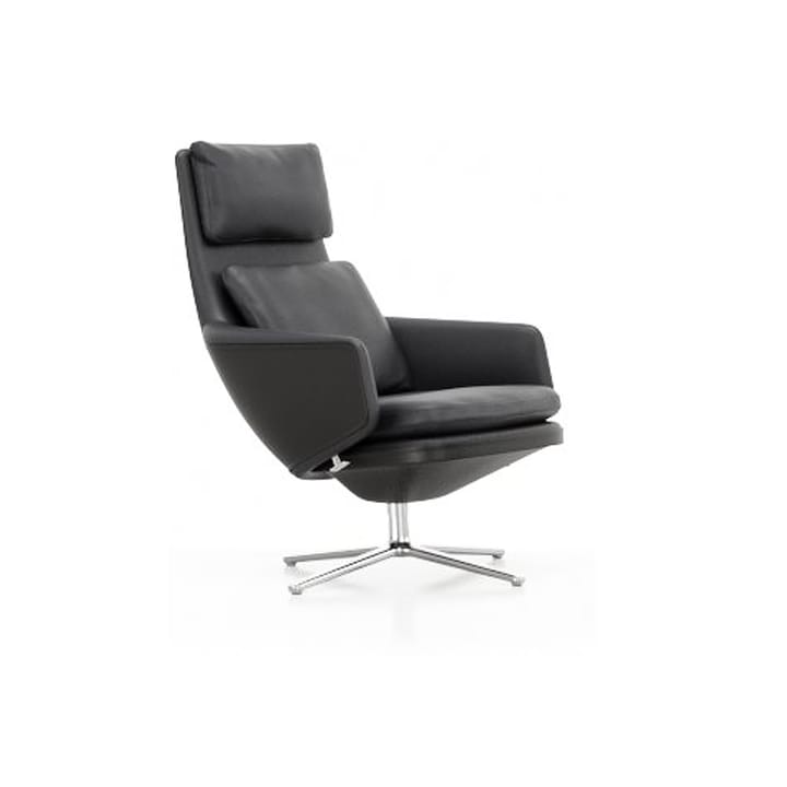 Grand Relax fåtölj Leather premium F - 66 nero-aluminium - Vitra