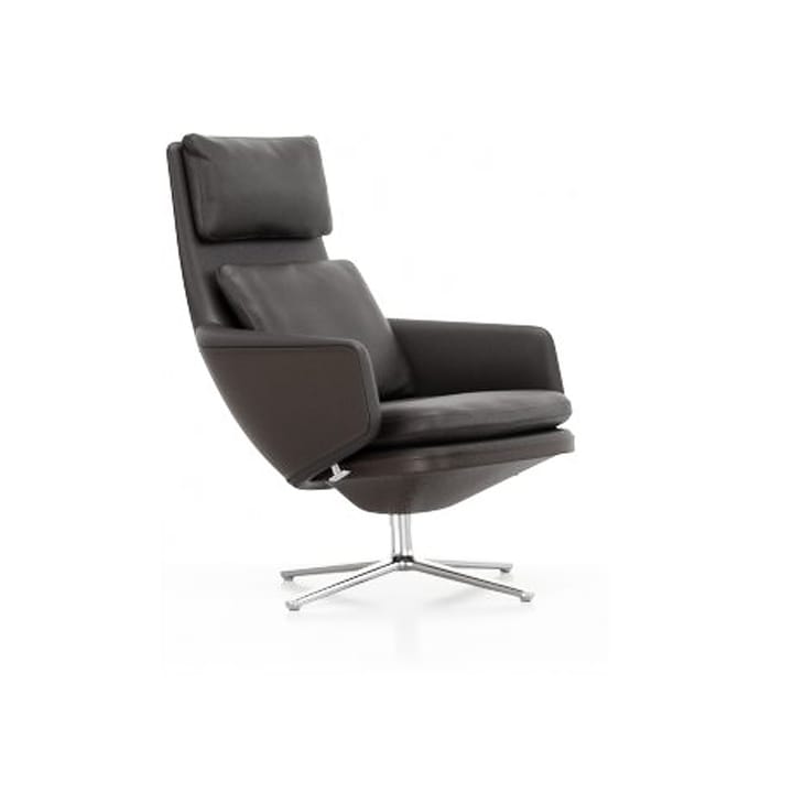 Grand Relax fåtölj Leather premium F - 68 chocolate-aluminium - Vitra