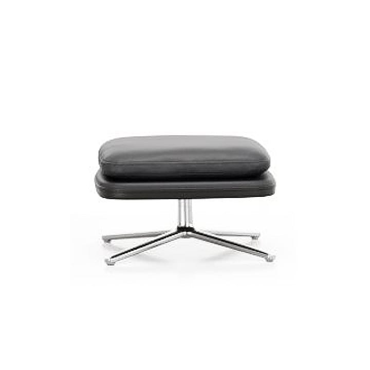 Grand Relax fotpall Leather premium F - 66 nero-aluminium - Vitra