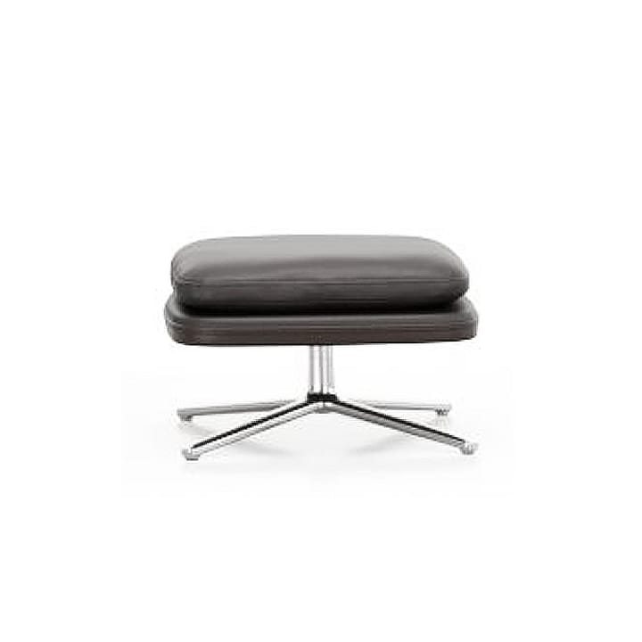 Grand Relax fotpall Leather premium F - 68 chocolate-aluminium - Vitra