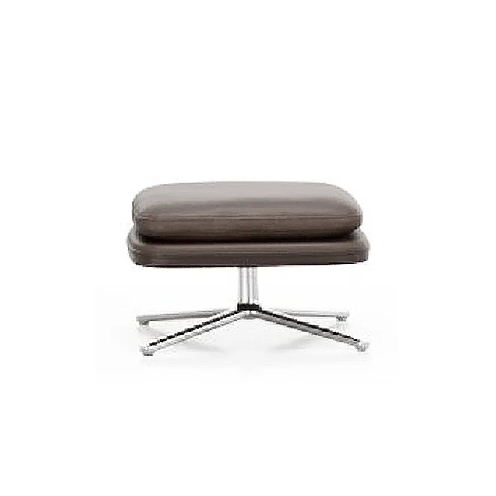 Grand Relax fotpall Leather premium F, 69 marron-Aluminium Vitra