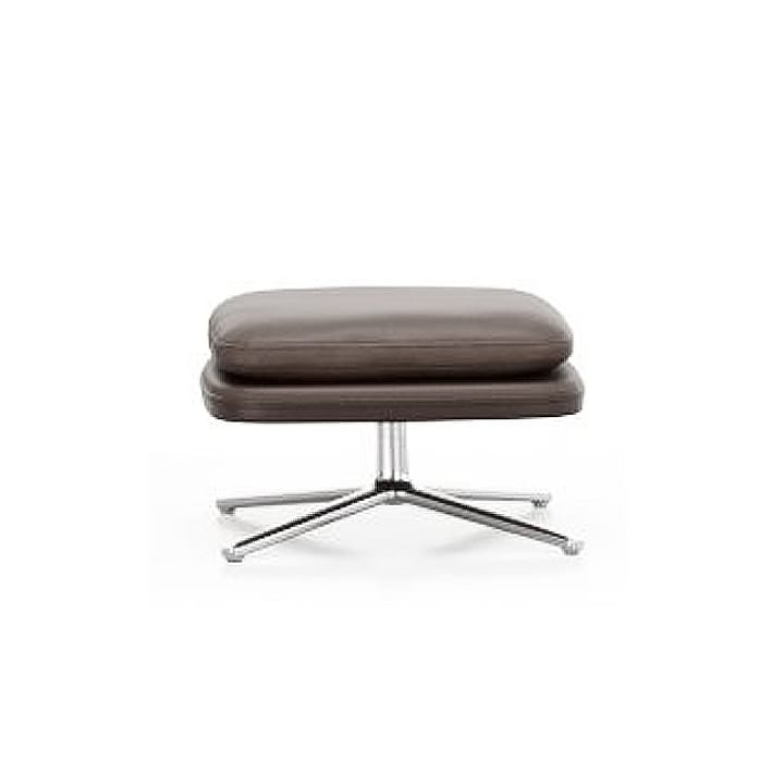 Grand Relax fotpall Leather premium F - 69 marron-Aluminium - Vitra