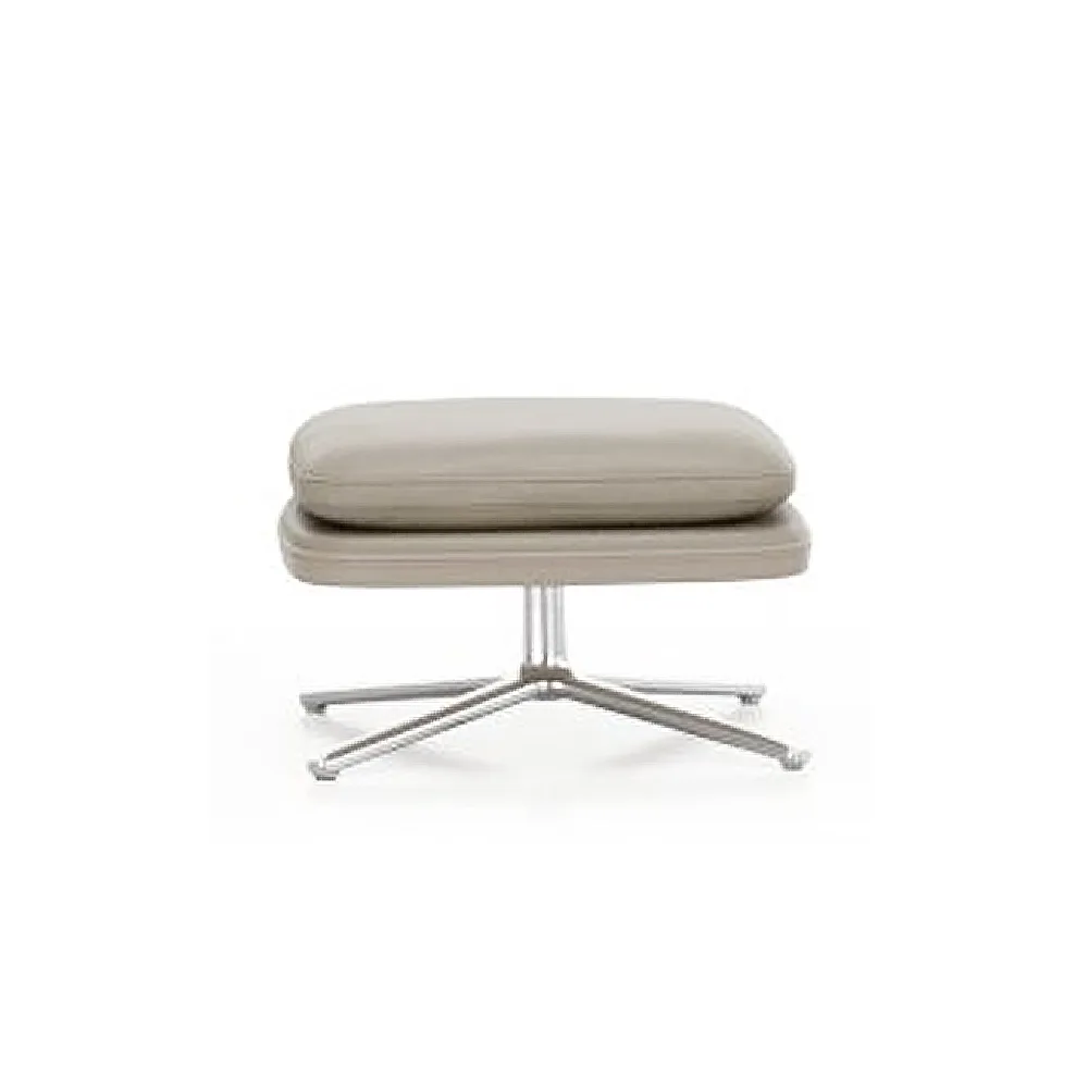 Grand Relax fotpall Leather premium F, 71 sand-aluminium Vitra