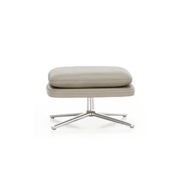 Grand Relax fotpall Leather premium F - 71 sand-aluminium - Vitra
