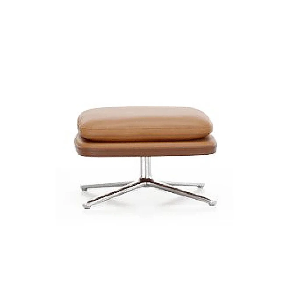 Grand Relax fotpall Leather premium F, 97 cognac-aluminium Vitra