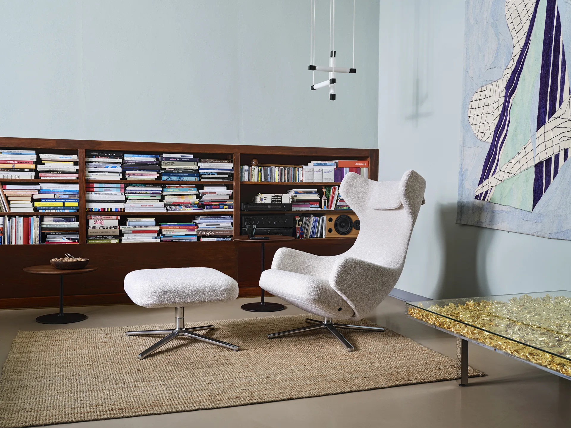 Grand repos fåtölj aluminiumstativ, Nubia 01 ivory-pearl Vitra