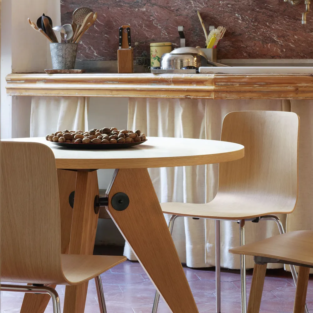 Guéridon matbord, Oiled oak ø90cm Vitra