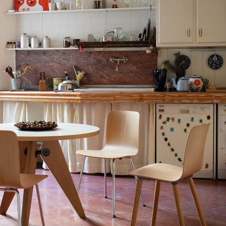 Hal ply tube stol, Oak nature-Chrome Vitra
