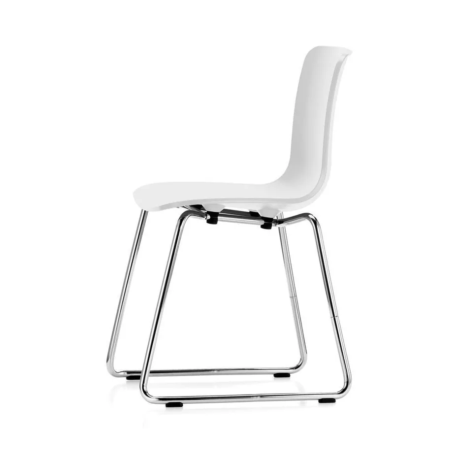 HAL RE sledge kontorsstol, Cotton white-chrome Vitra