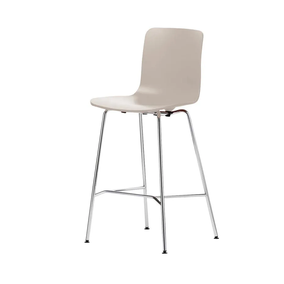 Vitra HAL RE stool medium barstol Warm grey-chrome | Skandinavisk Design | Barstolar | Grå