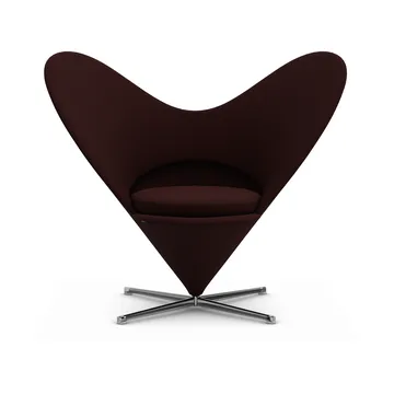 Heart Cone Chair fåtölj - Cento dark red melange-rostfritt stål - Vitra