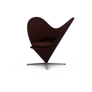 Heart Cone Chair fåtölj - Cento dark red melange-rostfritt stål - Vitra