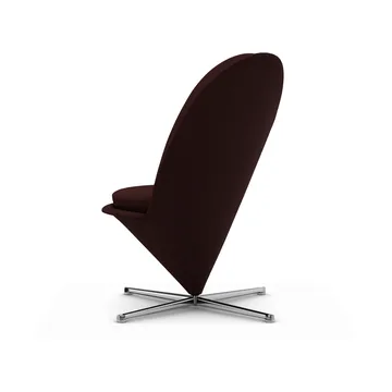 Heart Cone Chair fåtölj - Cento dark red melange-rostfritt stål - Vitra