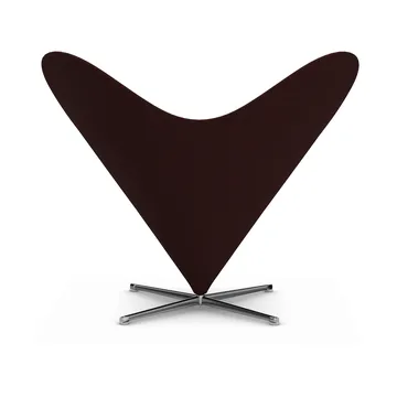 Heart Cone Chair fåtölj - Cento dark red melange-rostfritt stål - Vitra
