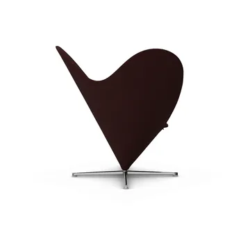 Heart Cone Chair fåtölj - Cento dark red melange-rostfritt stål - Vitra