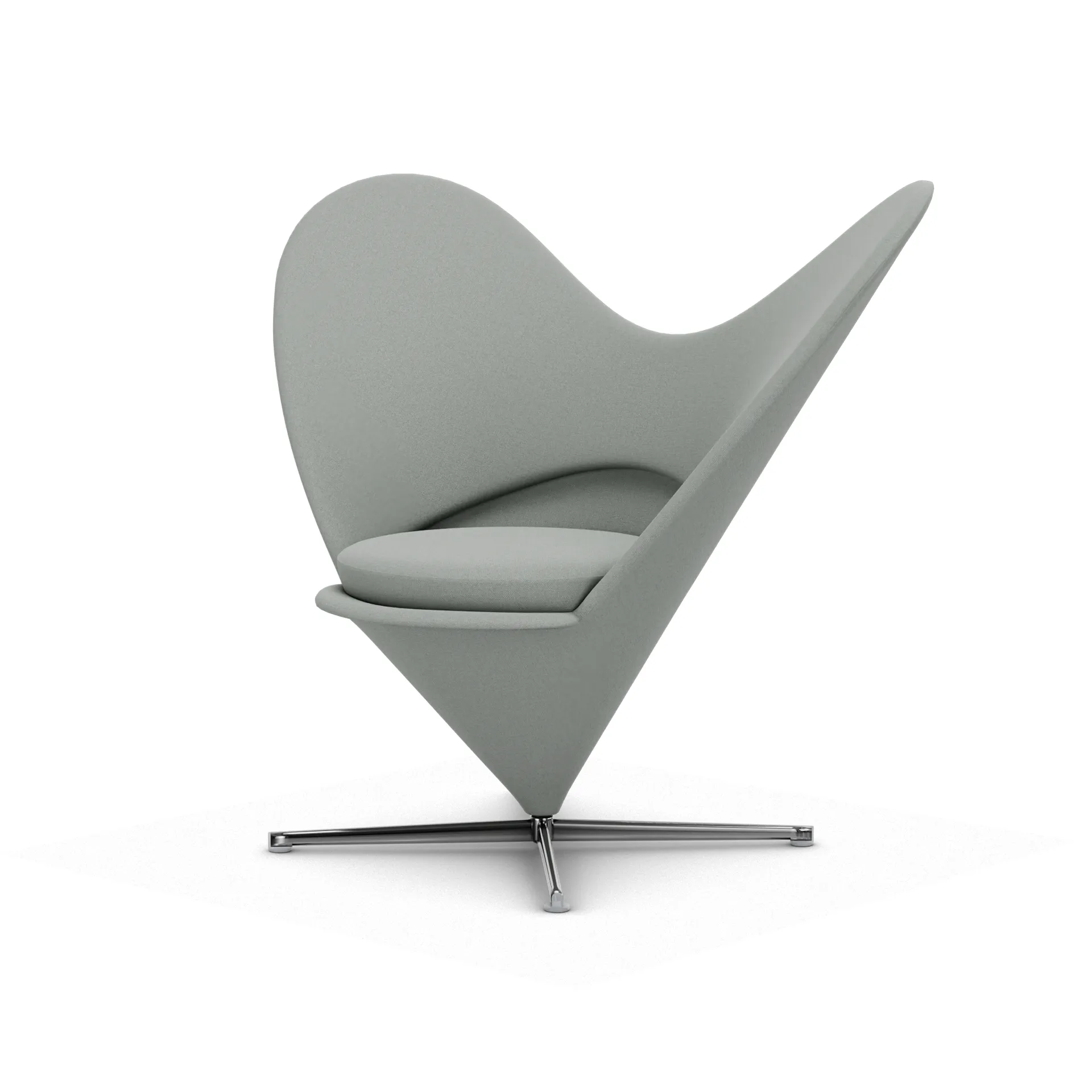 Heart Cone Chair fåtölj, Hola cement-rostfritt stål Vitra