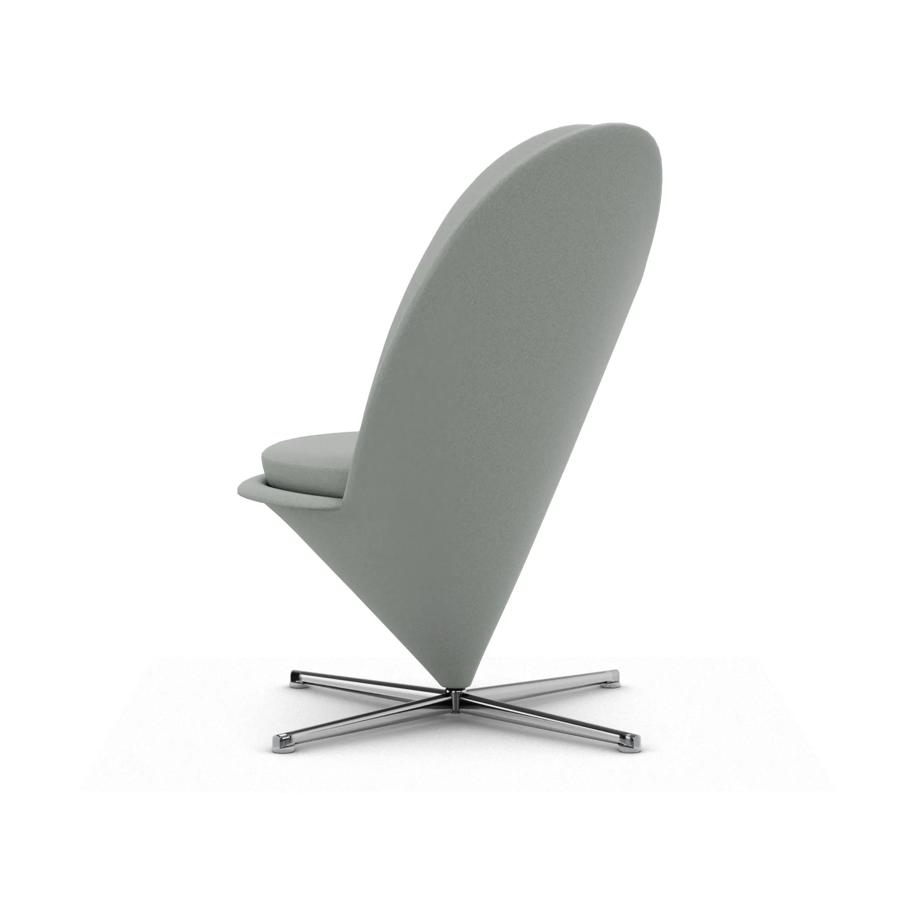 Heart Cone Chair fåtölj, Hola cement-rostfritt stål Vitra