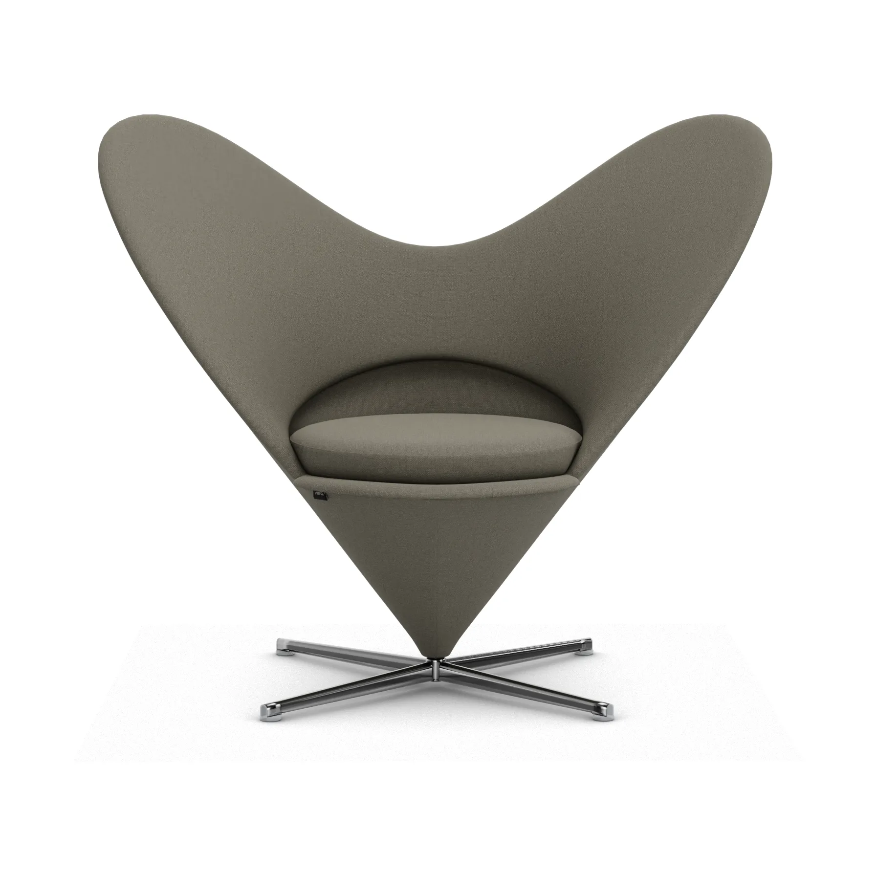 Heart Cone Chair fåtölj, Hola truffle-rostfritt stål Vitra