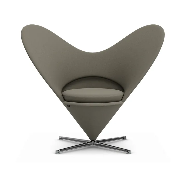 Heart Cone Chair fåtölj - Hola truffle-rostfritt stål - Vitra
