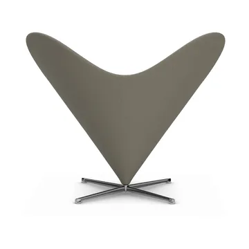 Heart Cone Chair fåtölj - Hola truffle-rostfritt stål - Vitra