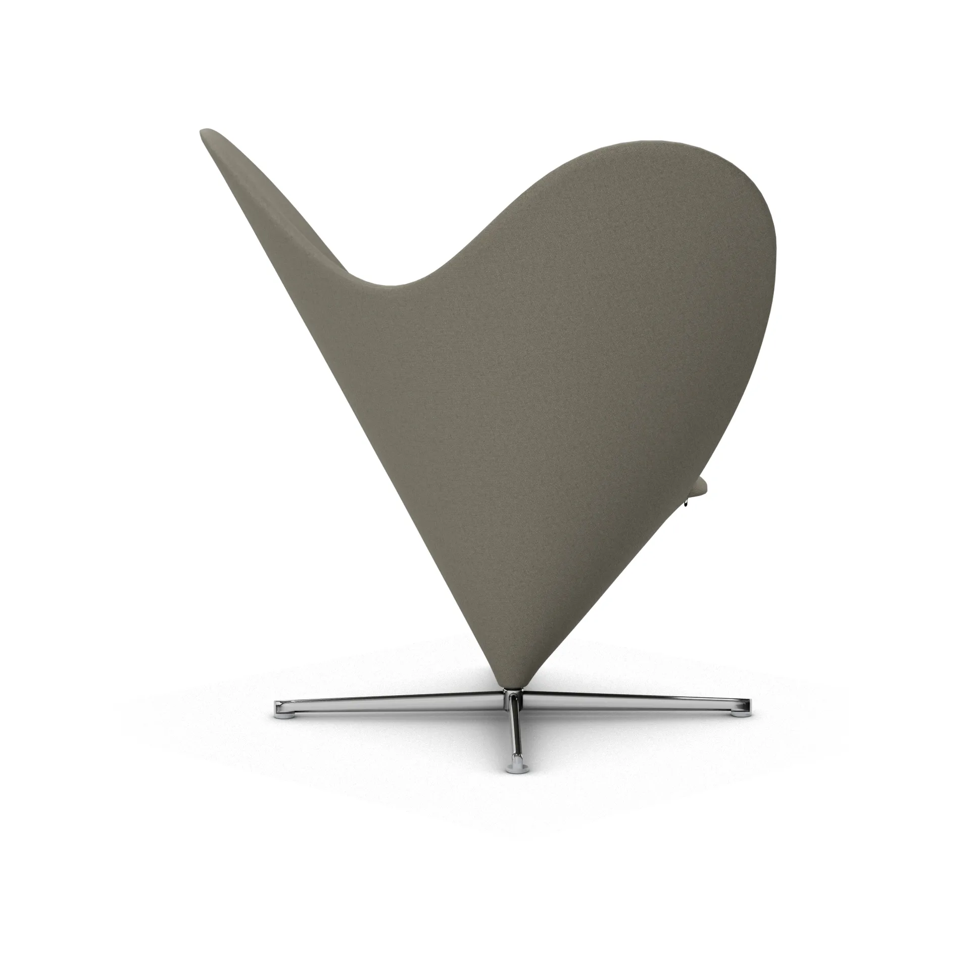 Heart Cone Chair fåtölj, Hola truffle-rostfritt stål Vitra