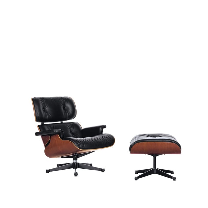 Lounge Chair Classic fåtöljpaket - körsbär, läder premium black   - undefined - Vitra