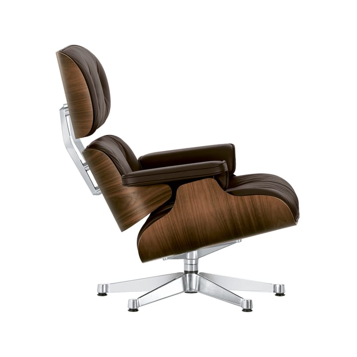Lounge Chair new fåtölj - läder premium chocolate, svartpigment. valnöt  - Vitra