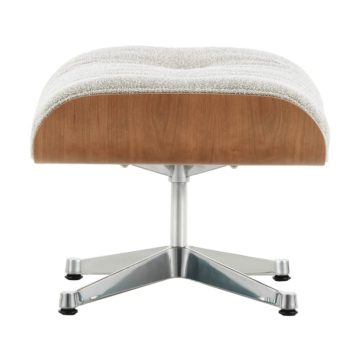 Lounge Chair Ottoman fotpall tyg polerat krom - Cream/sand-american cherry - Vitra