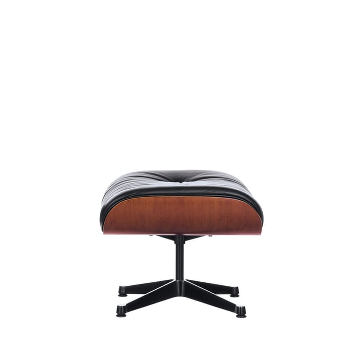 Lounge Chair Ottoman Leather premium F - 66 nero-american cherry-black - Vitra