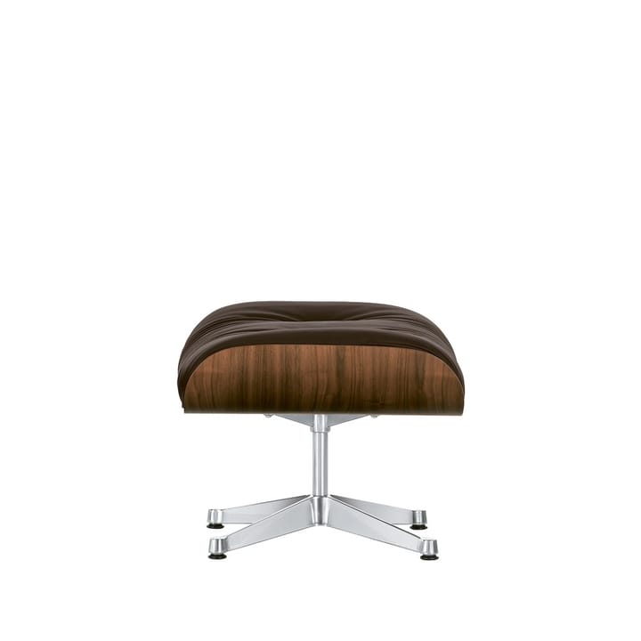 Lounge Chair Ottoman Leather premium F - 68 chocolat-45 walnut-polished - Vitra