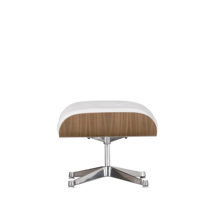 Lounge Chair Ottoman Leather premium F - 72 snow-white walnut-polished - Vitra