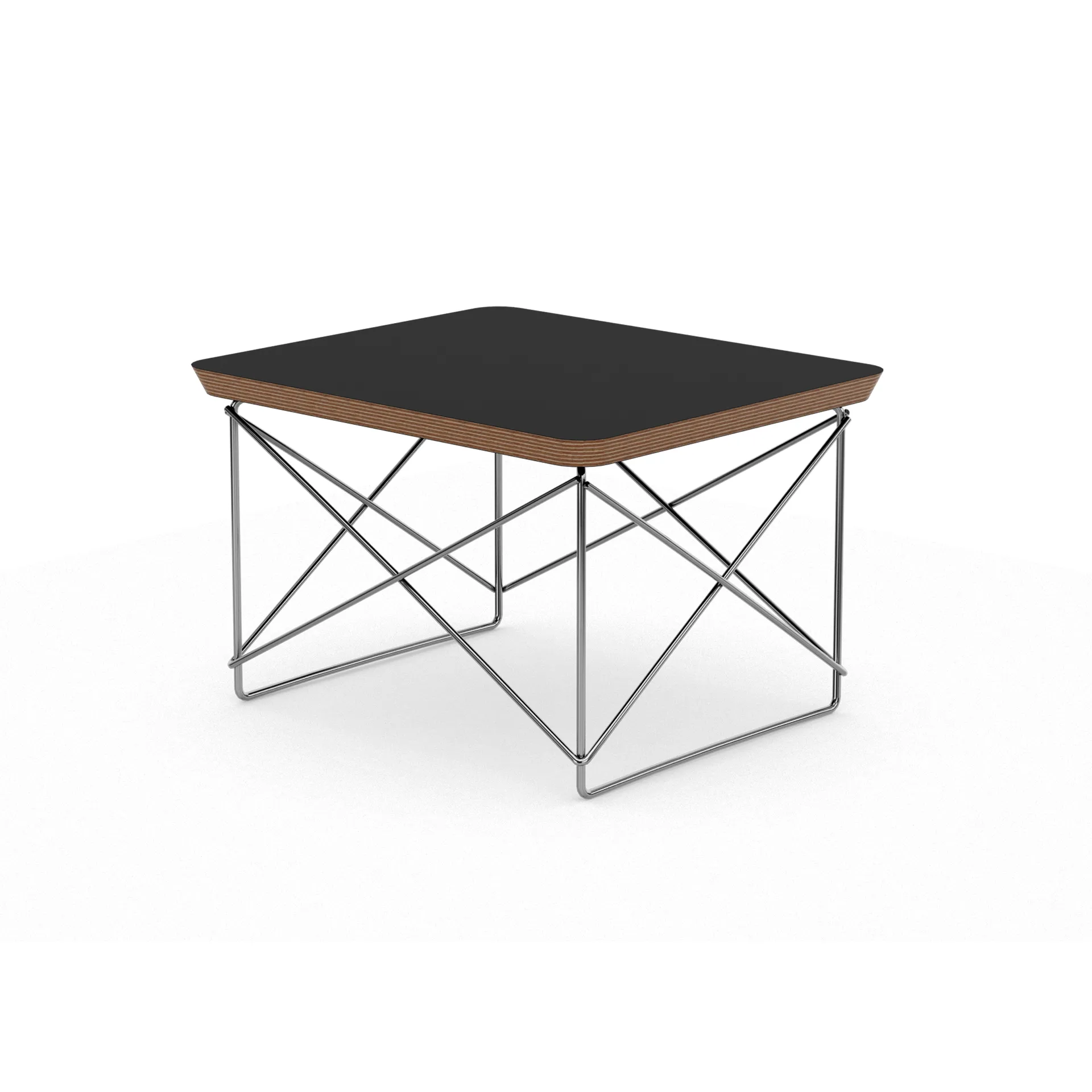 LTR occasional table sidobord, Black-stainless steel Vitra