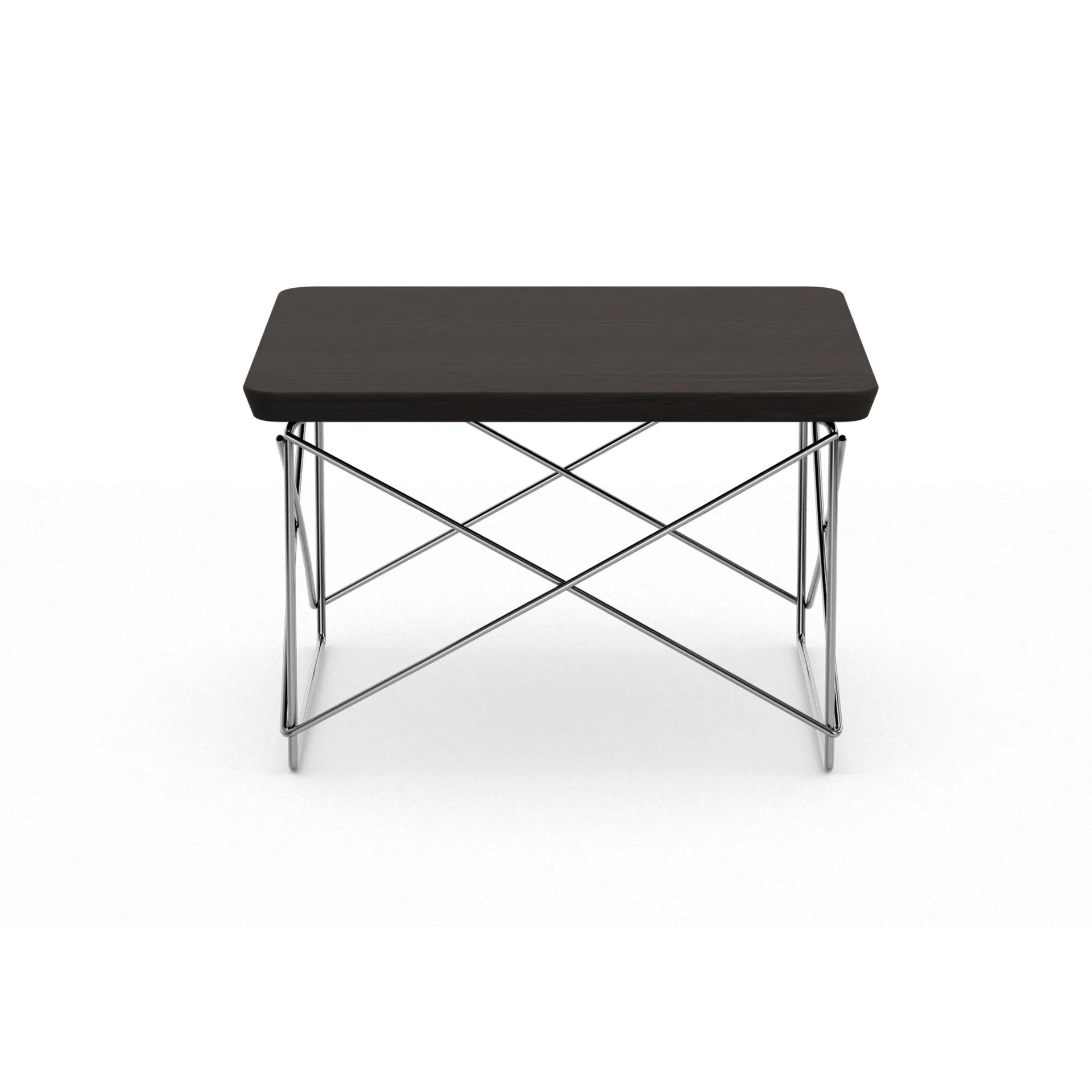 LTR occasional table sidobord, Dark oak-stainless steel Vitra